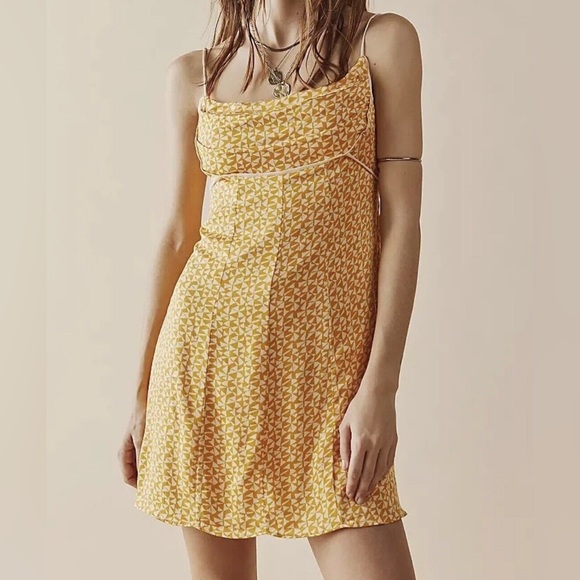 Free People Kai Mini Dress Yellow - Picture 3 of 3